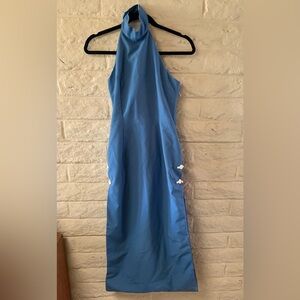Vintage 1960s Asian Inspired Hand Tailored Long Slit Dress-Small